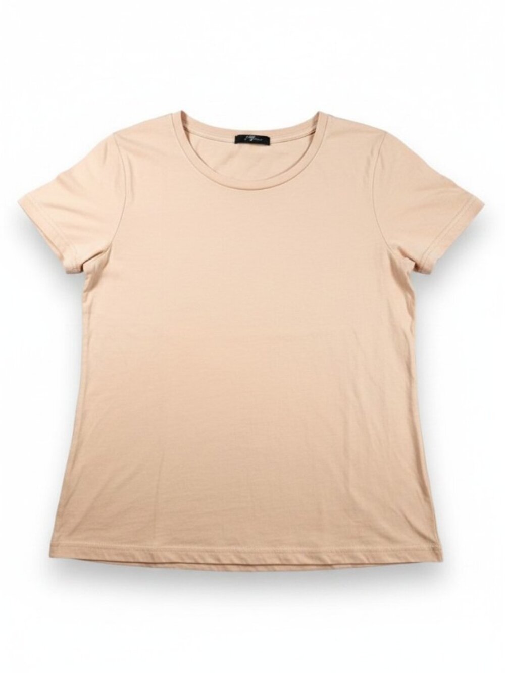 7 Diamonds Cream Tan Cotton Crewneck T Shirt Lightweight Basic Size XS